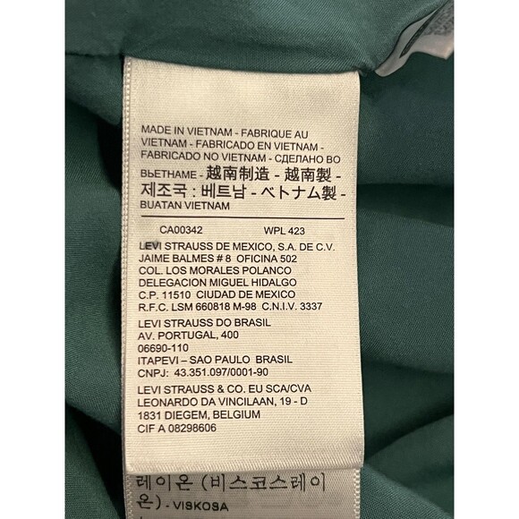 Levi's Kimono Jacket Womens Large Black Embroidered Island Palm Trees Viscose - Picture 9 of 11